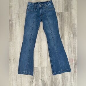 Kids art class jeans size 10 flare front hem